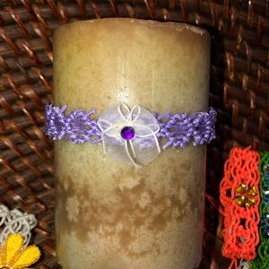 Candle decor lace wreath adjustable crystal NEW